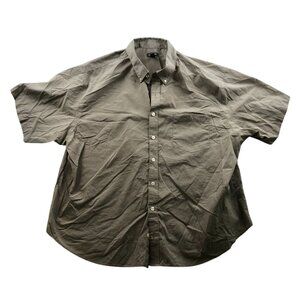 Van Heusen Mens Shirt Size 2XL Short Sleeve Button Down Checkered Casual Beige